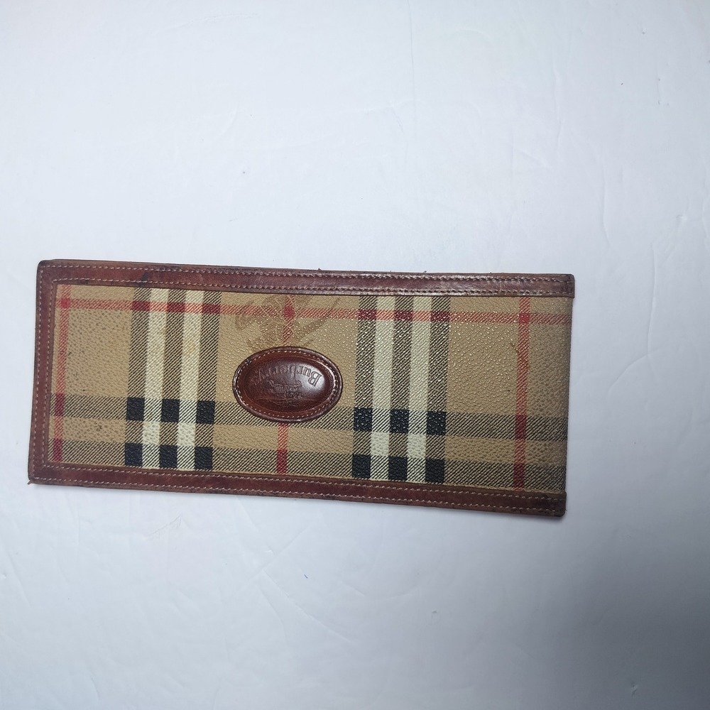 Vintage Burberrys of London Nova Check Bifold Wallet Brown Leather Made England - Picture 7 of 8